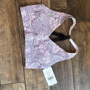 Fabletics Pink and Black Floral Sports Bra